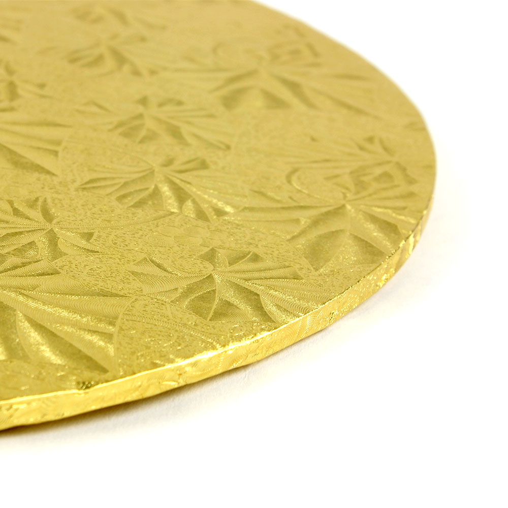 Round Gold Foil Cake Board, 8" x 1/4" High, Pack of 12  image 1