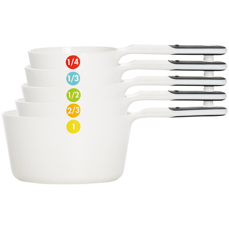 Oxo 11111102 Good Grips Set of Measuring Cups with Scraper, White image 1