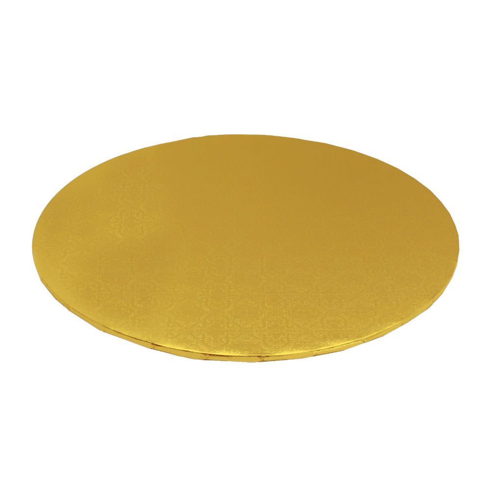 O'Creme Round Gold Cake Drum Board, 10" x 1/4" High, Pack of 10 image 1