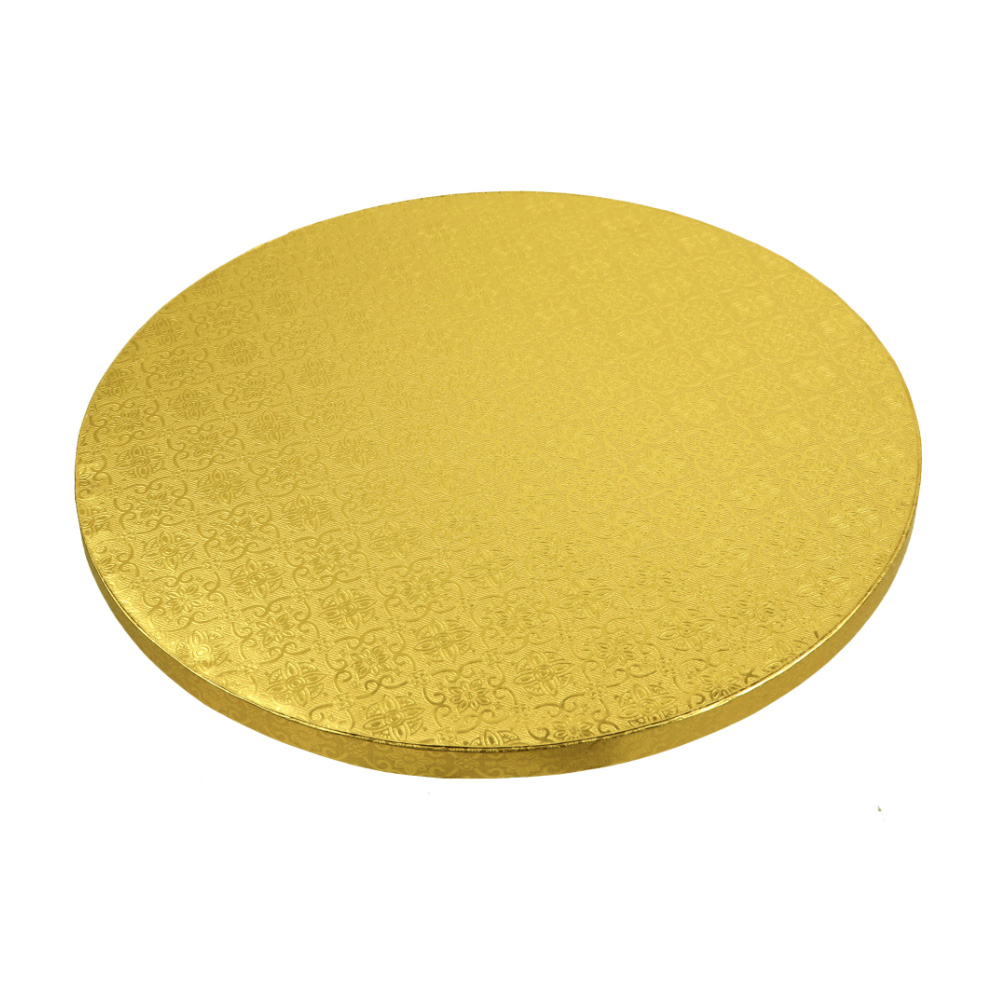 O'Creme Round Gold Cake Drum Board, 8" x 1/2" High, Pack of 5 image 1