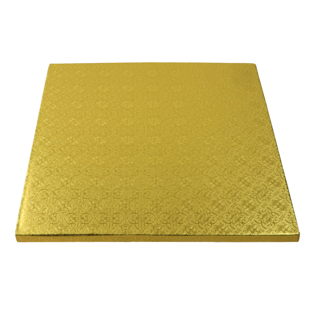 O'Creme Square Gold Cake Drum Board, 12" x 1/2" Thick, Pack of 5 image 2