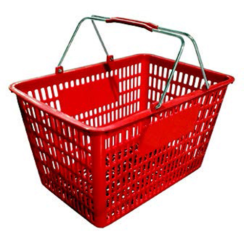 Plastic Shopping Basket - Red image 3