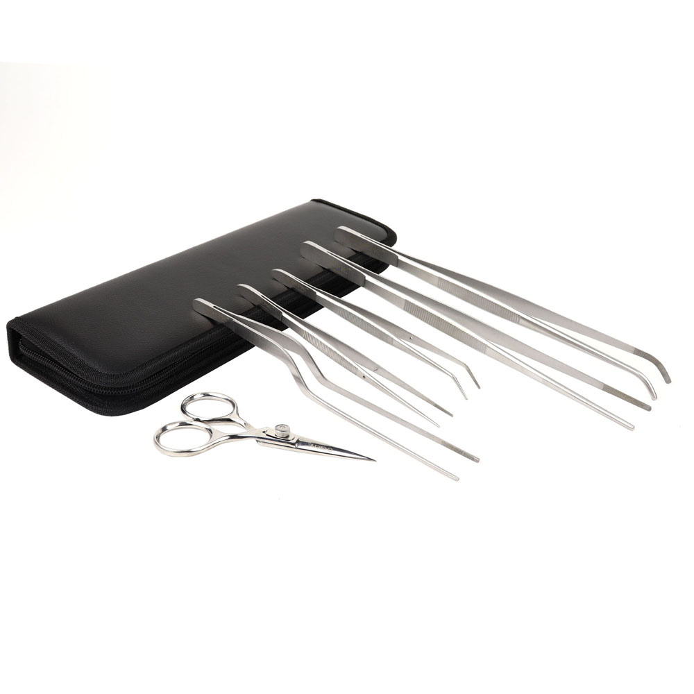 O'Creme Stainless Steel Tweezers & Scissors, Set of 6 image 1