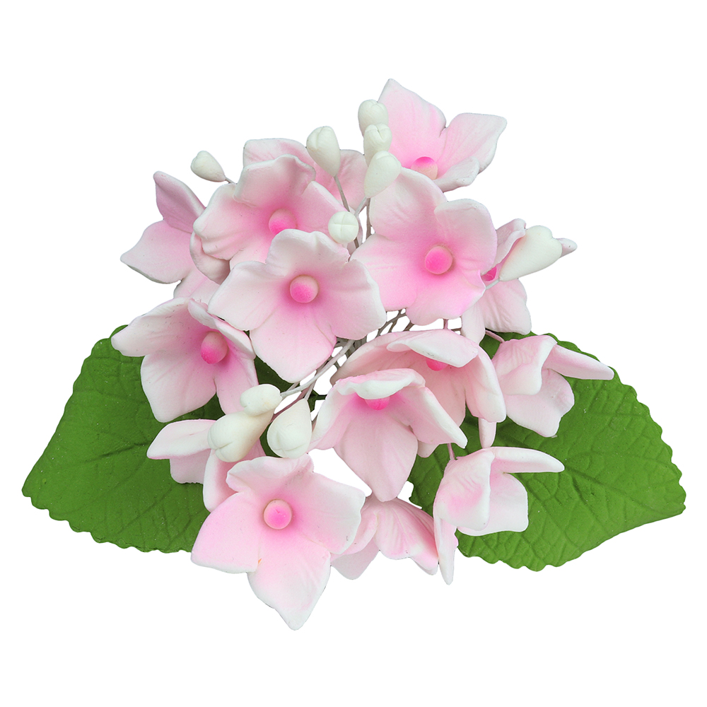 O'Creme Pink Hydrangea Spray Gumpaste Flowers - Set of 3 image 1