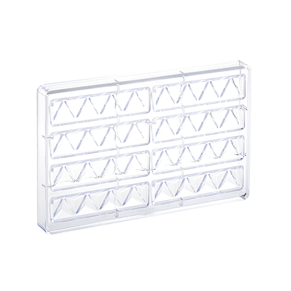 Martellato Clear Polycarbonate Chocolate Mold, Connected-Pyramids Snack Bar image 2