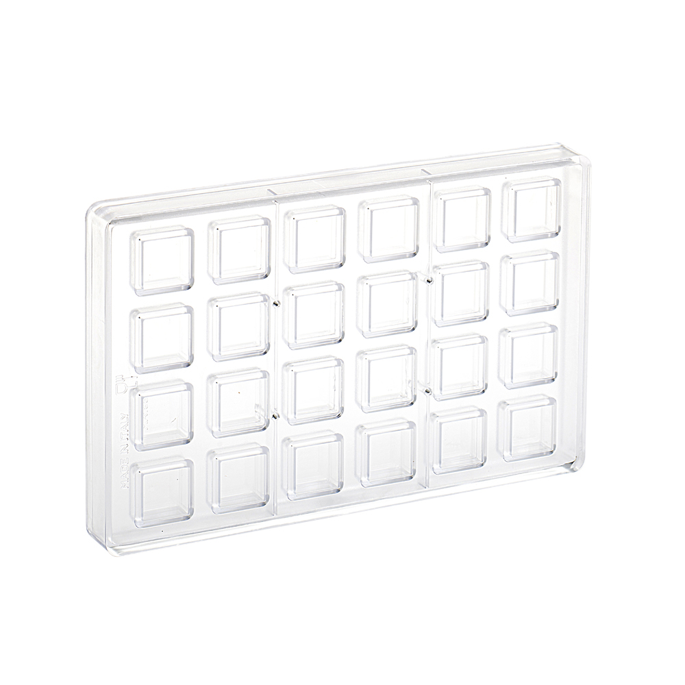 Clear Polycarbonate Chocolate Mold, Straight-Sided Square 25x25mm x 13mm High, 24 Cavities image 1
