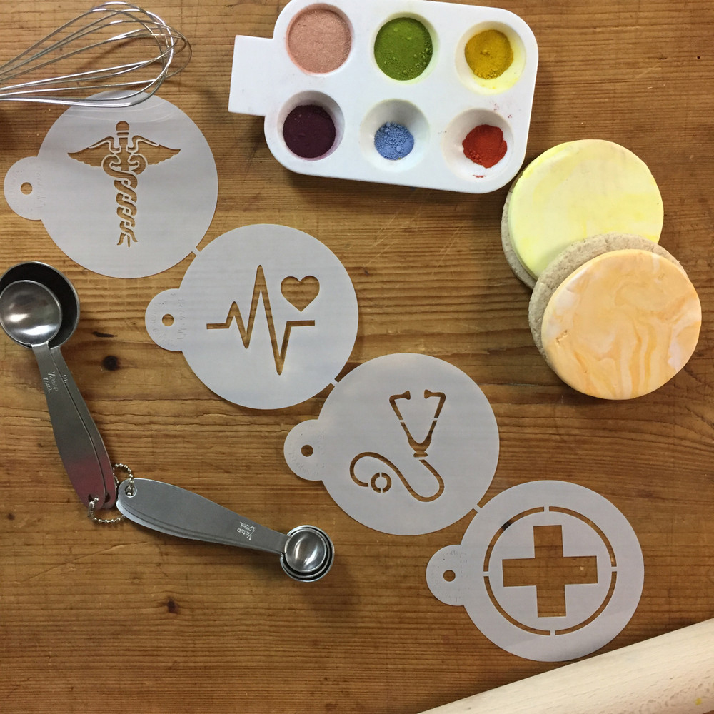 Designer Stencils Medical Symbols Cookie Stencils, 4-Piece Set image 1