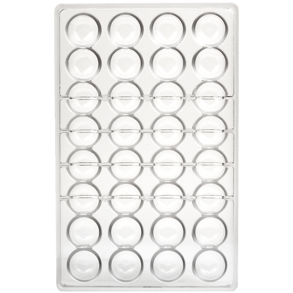 Polycarbonate Chocolate Mold Dome 29mm Diameter, 18mm High, 32 Cavities image 1