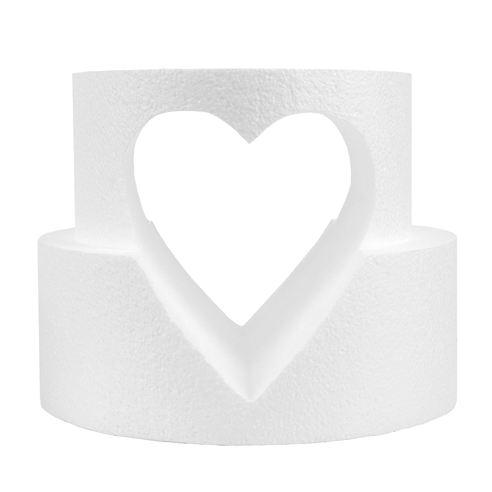 Round with Heart Cut Out Polystyrene Cake Dummy Set  image 1