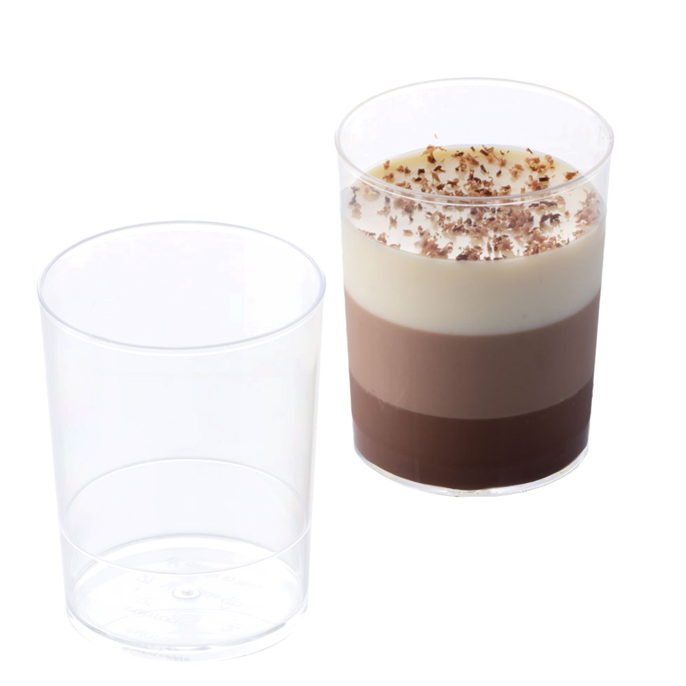 Martellato Round Dessert Cups Clear Plastic, 2" Diameter x 2 3/4" High Capacity 120 ml. (4 oz), PK of 100 image 2