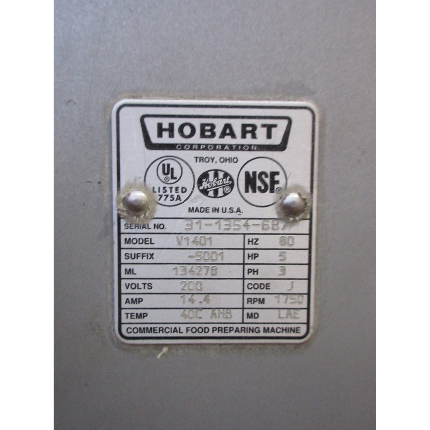 Hobart 140 Quart V1401 Mixer, Used Great Condition image 4