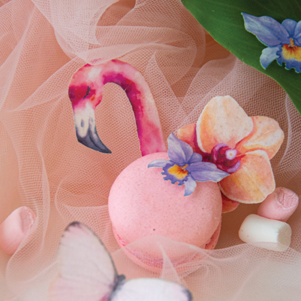 Crystal Candy Edible Wafer Paper Flamingo Toppers image 2