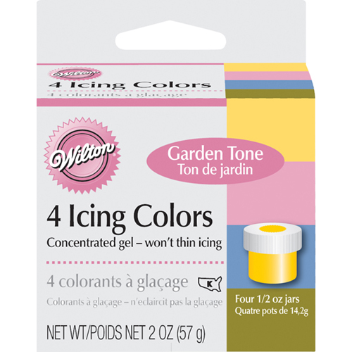 Wilton Food Color Icing Garden Tone Colors. Four 1/2 oz. Jars image 1