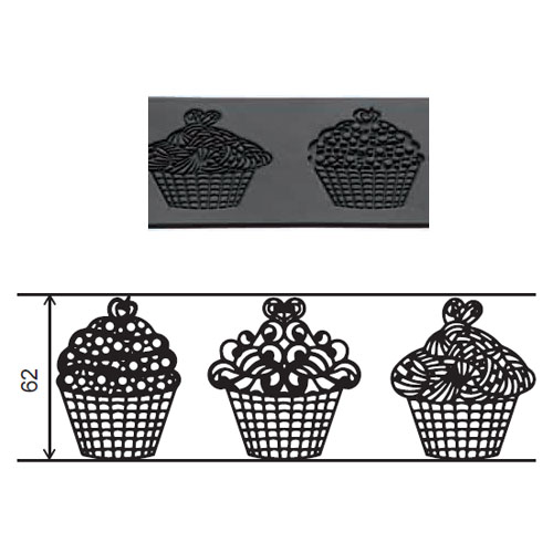 Silikomart Cupcakes Tricot Decor Mat image 1