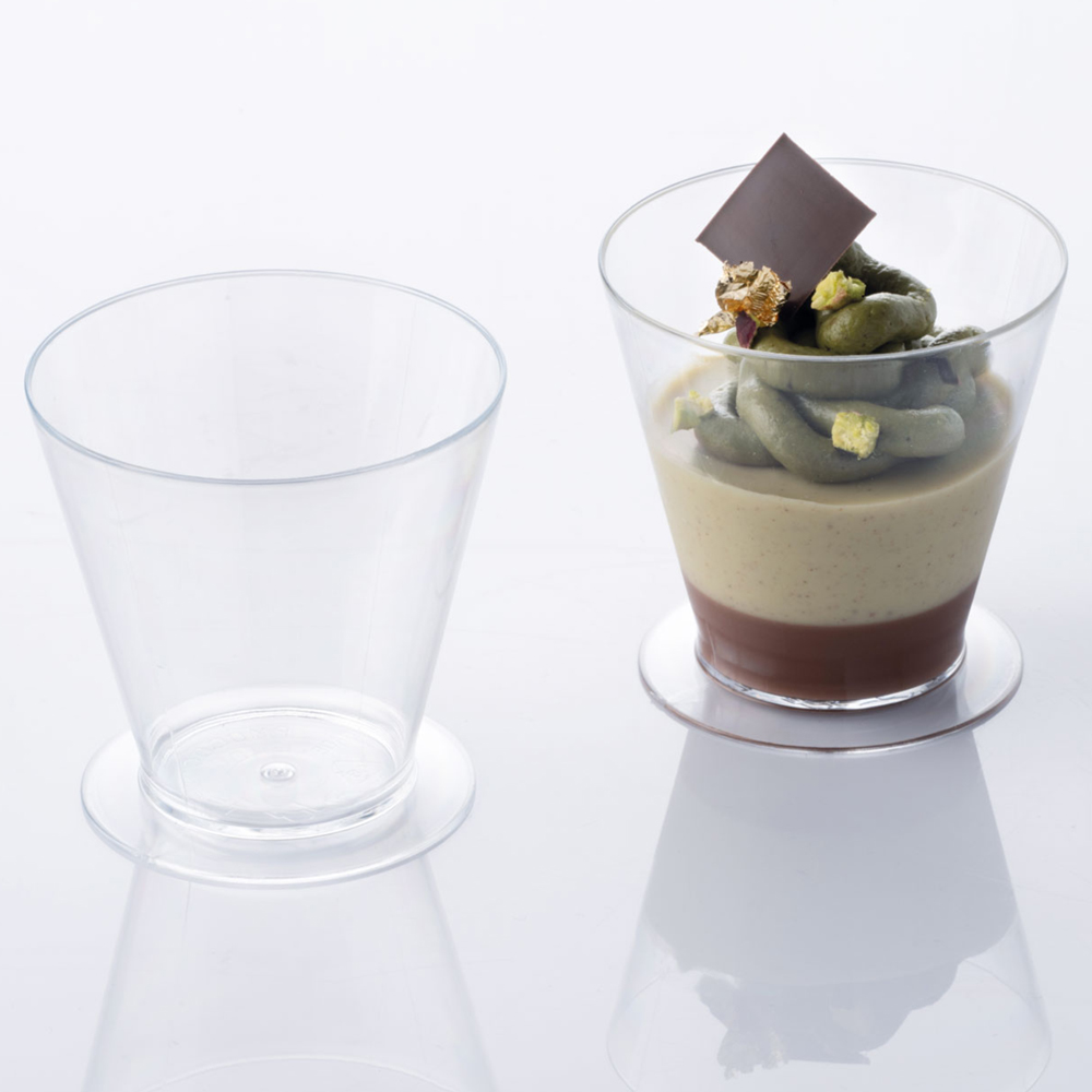 Martellato Round Dessert Cups Clear Plastic, 3" Dia x 2 7/8" H 150 ml. (5 oz) Capacity - Pack of 100 image 1
