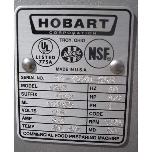 Hobart 20 Qt Mixer with Guard model A200 image 8