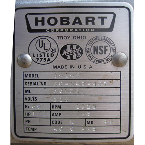Hobart Food Chapper Model 84145 image 7