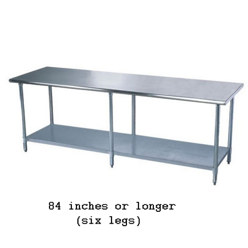 All-Stainless Work Table 84" or Longer  image 1