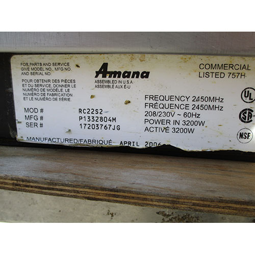 Amana Commercial Microwave Oven RC22S, Great Condition image 5