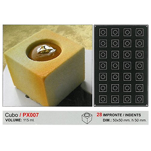 Pavoni Pavoflex Flexible non-stick mold, CUBO, 50 x 50mm h50mm, 28cav. Overall size: 600 x 400mm. image 5