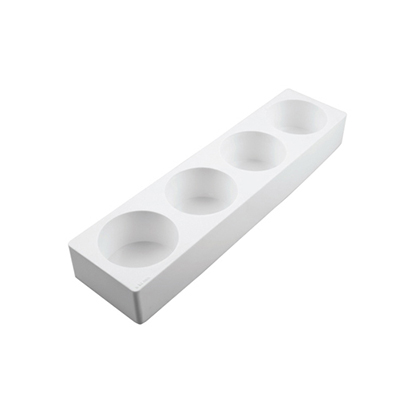 Silikomart Multiflex 180 (Also Called Multiflex 220) White Silicone Cylinder Mold with 4 Cavities 3-1/8" x 1-3/4" High image 1
