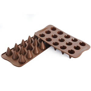 Silikomart Silicone Chocolate Mold, Cone 15 Cavities image 1