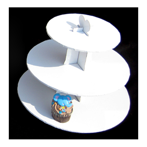White 3-Tier Cupcake Stand image 1