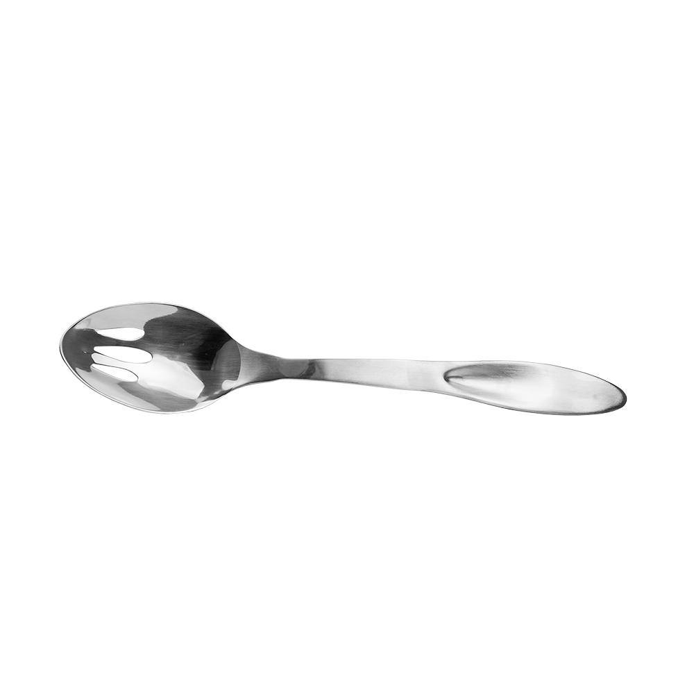 Focus Foodservice Stainless Steel Slotted Serving Spoon, 11-1/2" - Case of 12 image 1