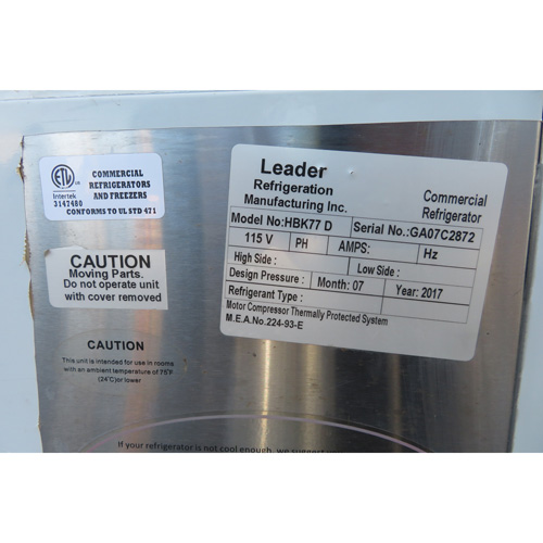 Leader HBK77D Bakery Dry Case 77'', Used Great Condition image 4