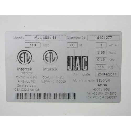 Jac MJL450-13 Bread Slicer 13mm Slice, Used Excellent Condition image 4