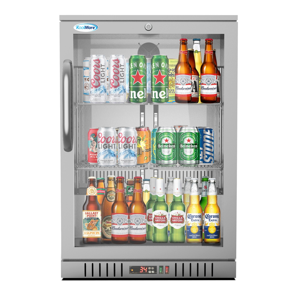 Koolmore 24 in. One-Door Back Bar Stainless Steel Refrigerator - 4.1 Cu image 1