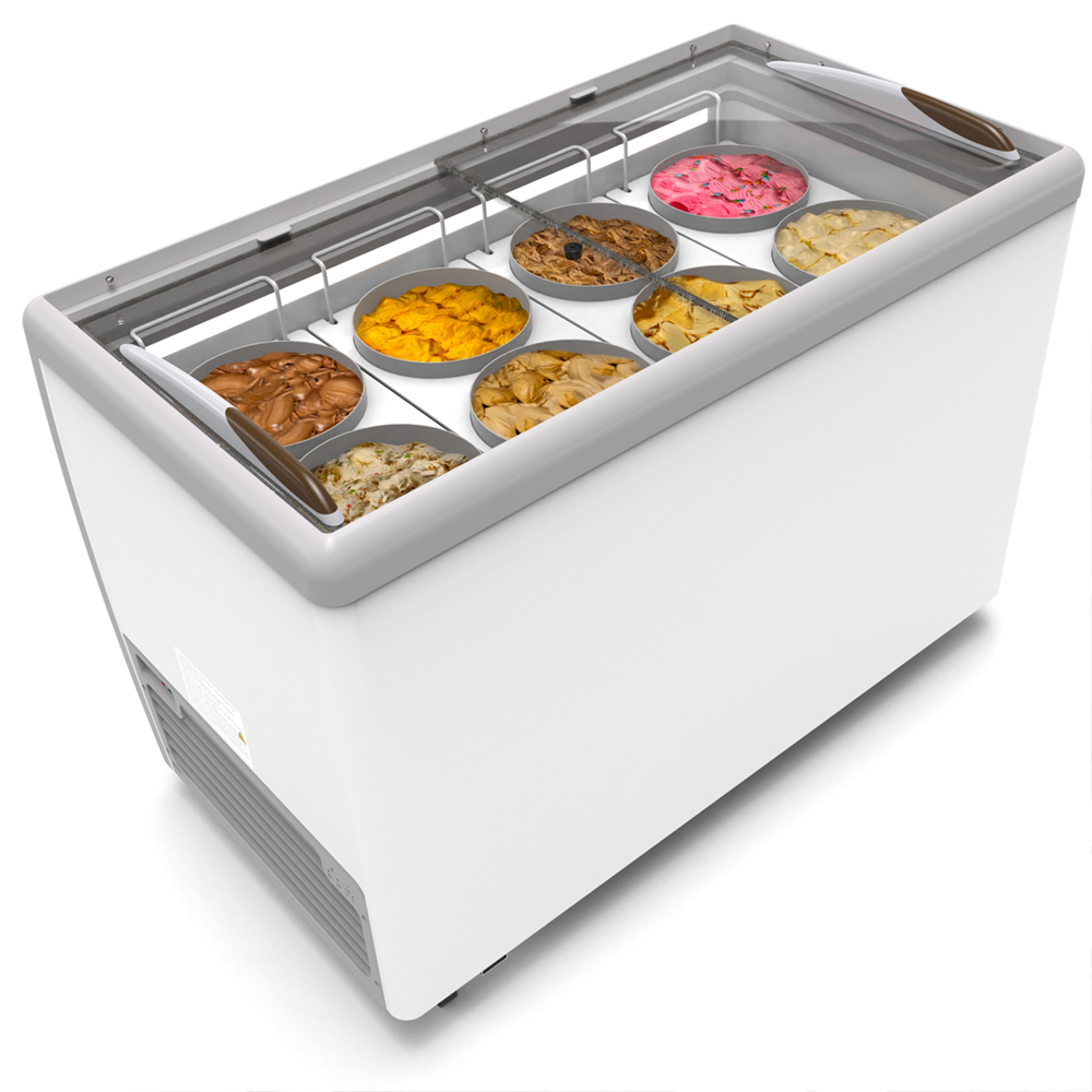 KoolMore 8 Tub Ice Cream Dipping Cabinet Display Freezer with Sliding Glass Door, 13 cu. ft. image 2