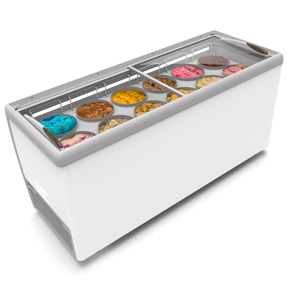 KoolMore 12 Tub Ice Cream Dipping Cabinet Display Freezer with Sliding Glass Door, 20 cu. ft.  image 2