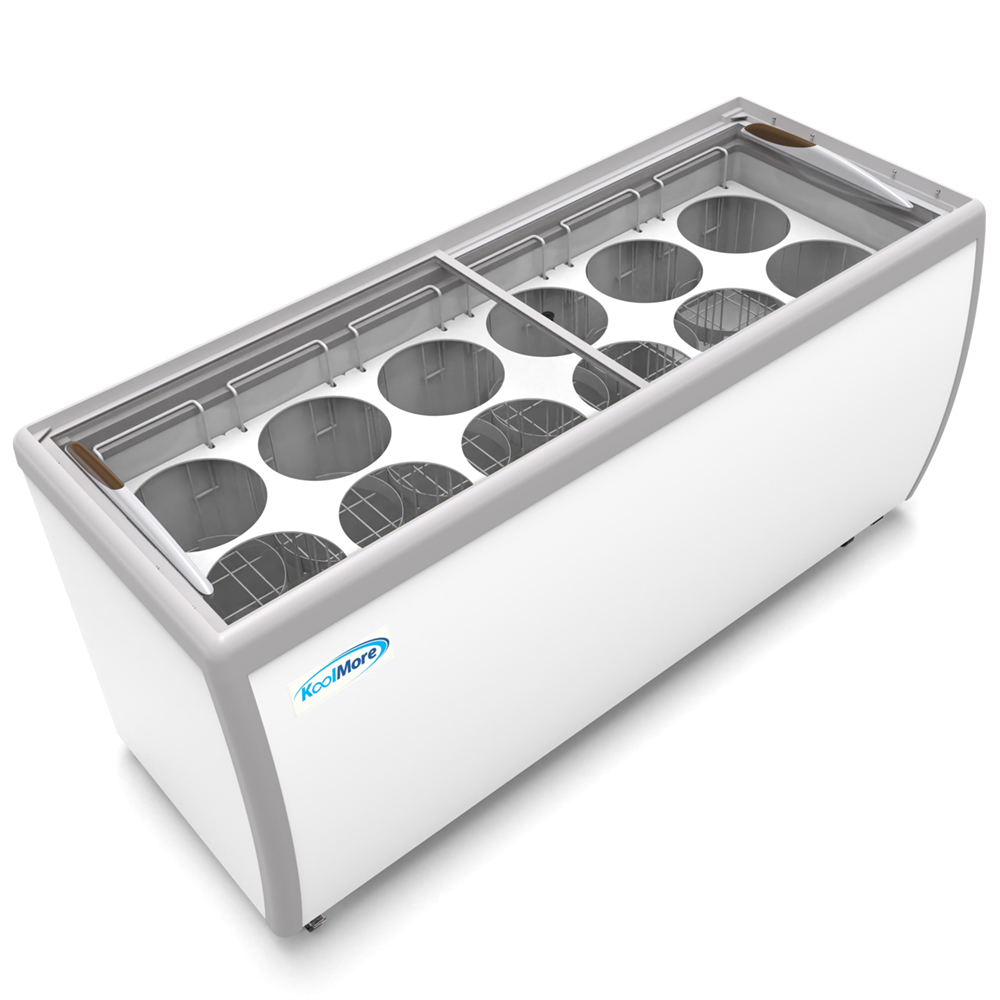 KoolMore 12 Tub Ice Cream Dipping Cabinet Display Freezer with Sliding Glass Door, 20 cu. ft.  image 4