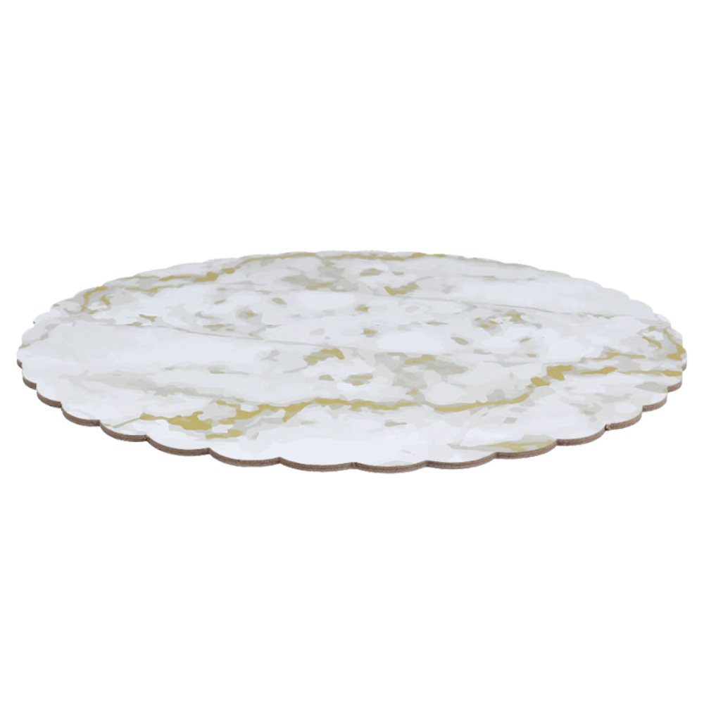 Round Marble Scalloped Cake Board, 12" - Case of 50 image 1