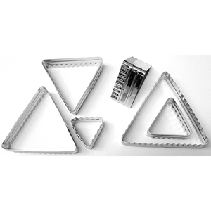 Ateco Triangle Cutters, 2 Sided, 1 Side Plain & 1 Side Fluted, 6-Piece Set image 1
