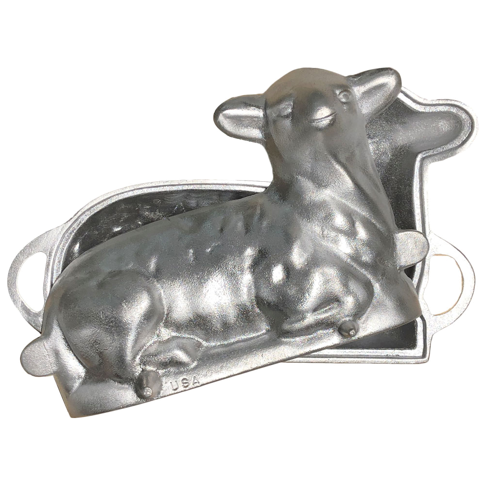 O'Creme 12" Lamb Cake Mold, Heavy-Duty Aluminum, Two Piece (Front & Back)