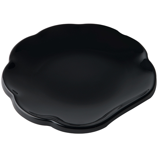 G. E. T. G. E. T. Melamine Plate, Scallop Shape, Black Elegance Series, 8