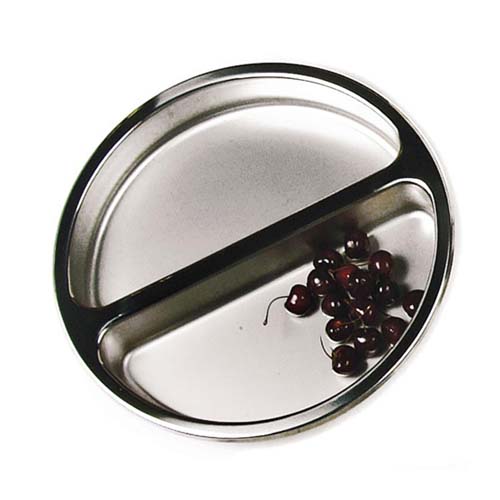 Eastern Tabletop Mfg. Eastern Tabletop 1510 Stainless Steel Round Divided Food Pan - 8 Quart