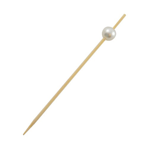 PackNWood Packnwood 209BBBIJ Bijou Bamboo Pick with White Pearl - 3.5