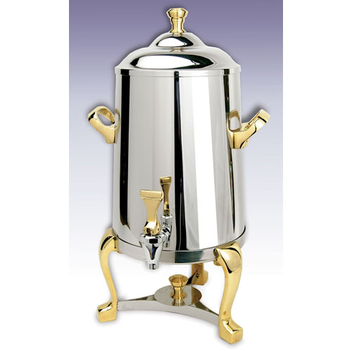 Eastern Tabletop Mfg. Eastern Tabletop Stainless Steel w/ Brass Accents Freedom Insulated Coffee Urn - 5 Gal