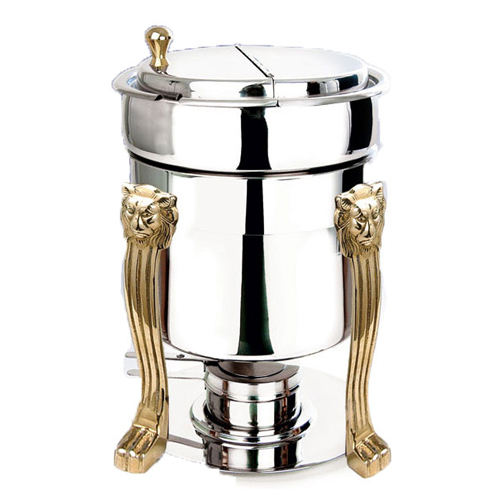 Eastern Tabletop Mfg. Eastern Tabletop Petite Marmite Sauce Stand with Lift off Lid - 7 Qt. - Stainless Steel