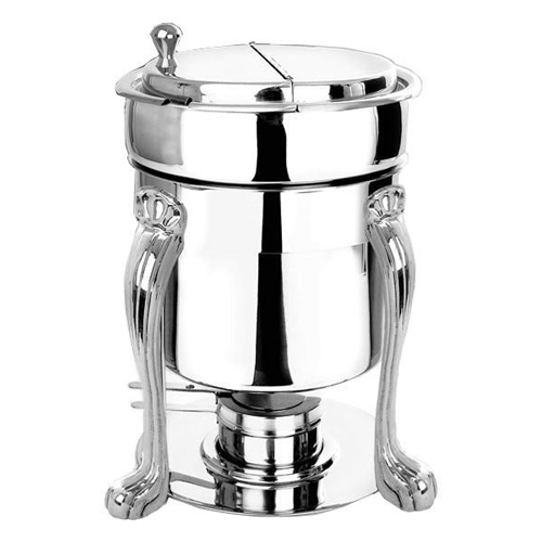 Eastern Tabletop Mfg. Eastern Tabletop Marmite Soup Stand - 7 Qt. - Stainless Steel w/Brass Accents