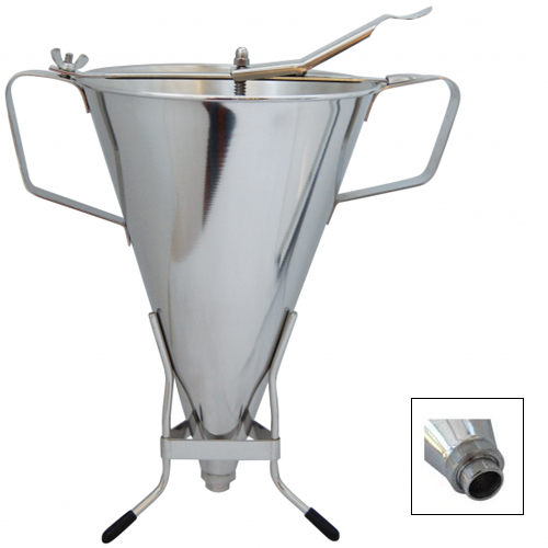 De Buyer De Buyer 3354.50 Kwik Max 3.3 Liter Stainless Steel Chocolate Funnel w/Stand