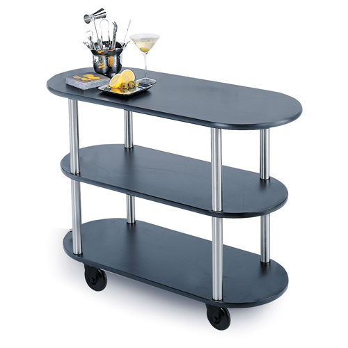 Geneva Geneva 36200 Service Cart With Flat Top - Oval - Pewter Brush