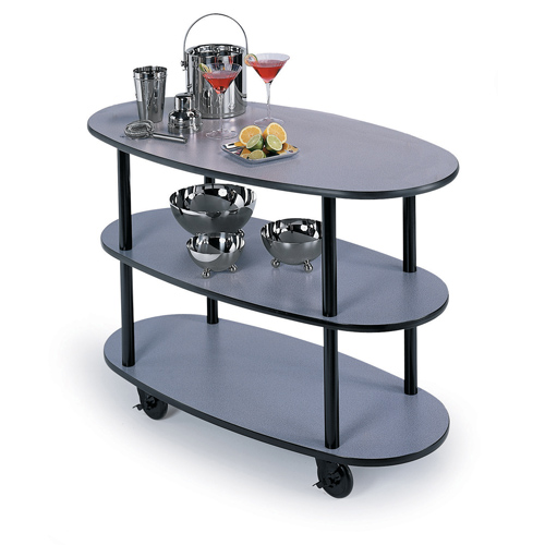 Geneva Geneva 36300 Service Cart With Flat Top - Round-Oval - Mahogany