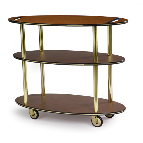 Geneva Geneva 36304 Service Cart With Handle Holes - Round-Oval - Amber Maple