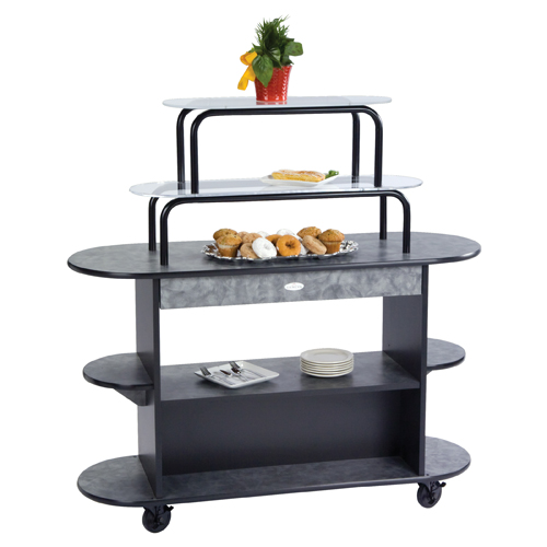 Geneva Geneva 37218 Deluxe Pastry & Dessert Cart  - Gray Sand