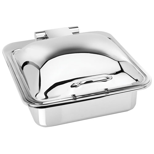 Eastern Tabletop Mfg. Eastern Tabletop Square MID/MAX Induction Chafer w/ Hinged Dome Cover - 6 Qt.  - Stainless Steel