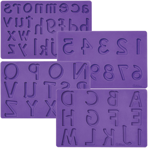 Wilton Wilton 409-2547 Fondant and Gum Paste Silicone Mold Set, Letters and Numbers